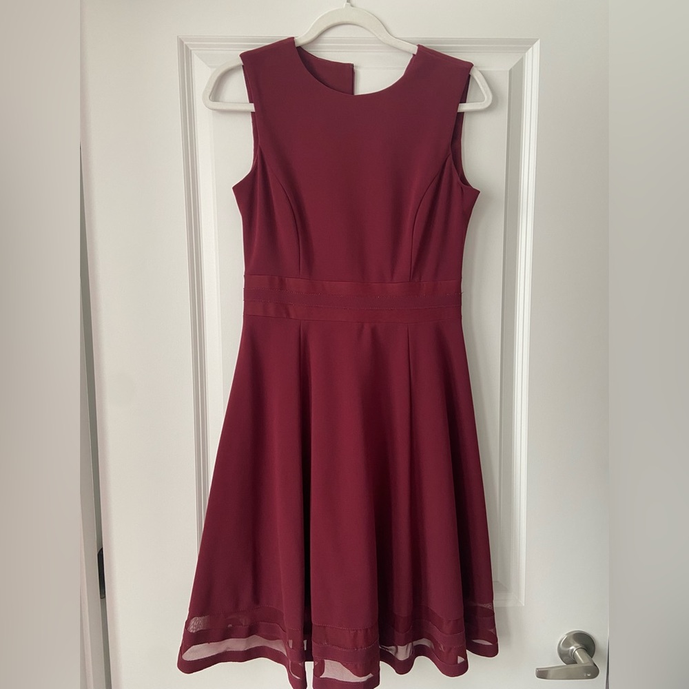 Maroon Sleeveless Calvin Klein Dress